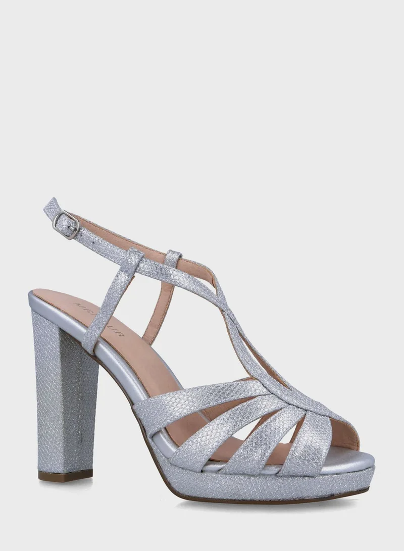 MENBUR Open Toe Strap Heel Sandals