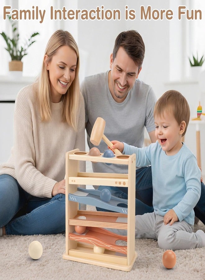 Vanplay Ball Drop Toys for One Year Old Boy Girls Birthday Gifts, Montessori Toys for 1 2 Year Old, Wooden Hammer Rolling Ball Toys for Toddlers 1-3, Cause and Effect Toys for Baby 12M+ First Gifts - Image 4