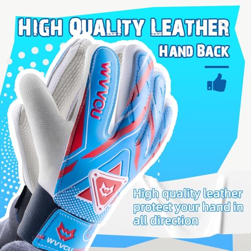 WVVOU Goalkeeper Gloves for Kids Youth, Soccer Goalie Gloves with Double Protection, Anti-Slip Soccer Gloves, Super Grip - Image 5
