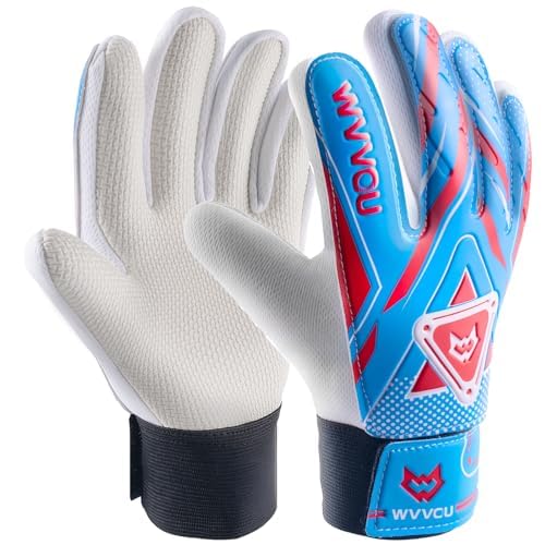 WVVOU Goalkeeper Gloves for Kids Youth, Soccer Goalie Gloves with Double Protection, Anti-Slip Soccer Gloves, Super Grip - Image 1