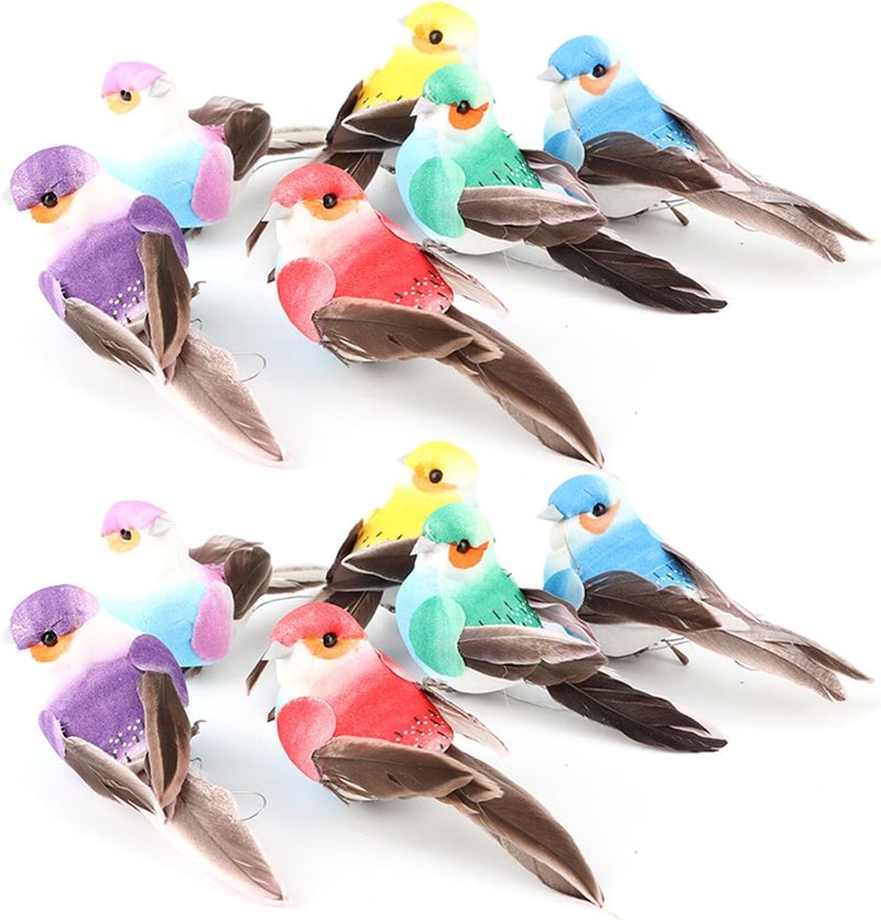 Colorful Artificial Bird Foam Craft Simulation Decoration for Garden Home Wedding Window Scene - Image 4