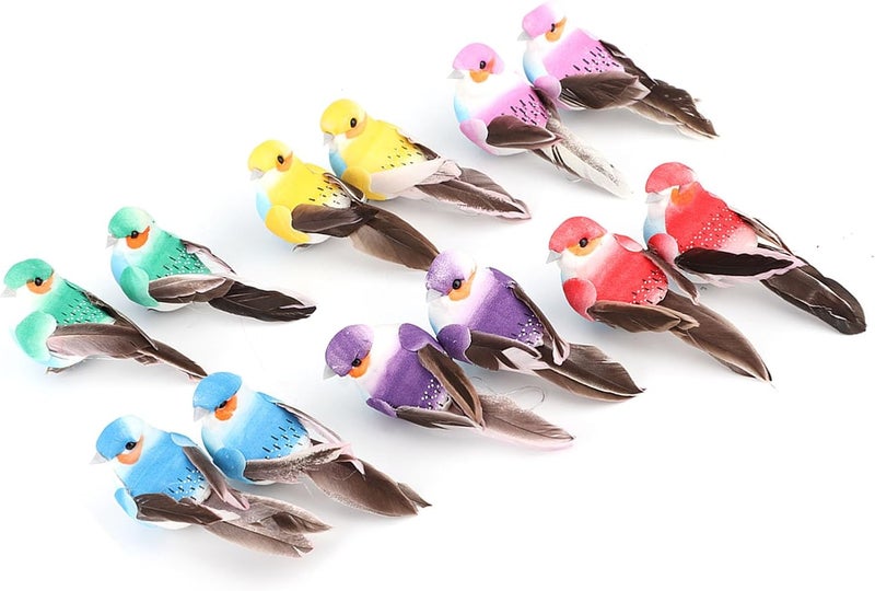 Colorful Artificial Bird Foam Craft Simulation Decoration for Garden Home Wedding Window Scene - Image 3