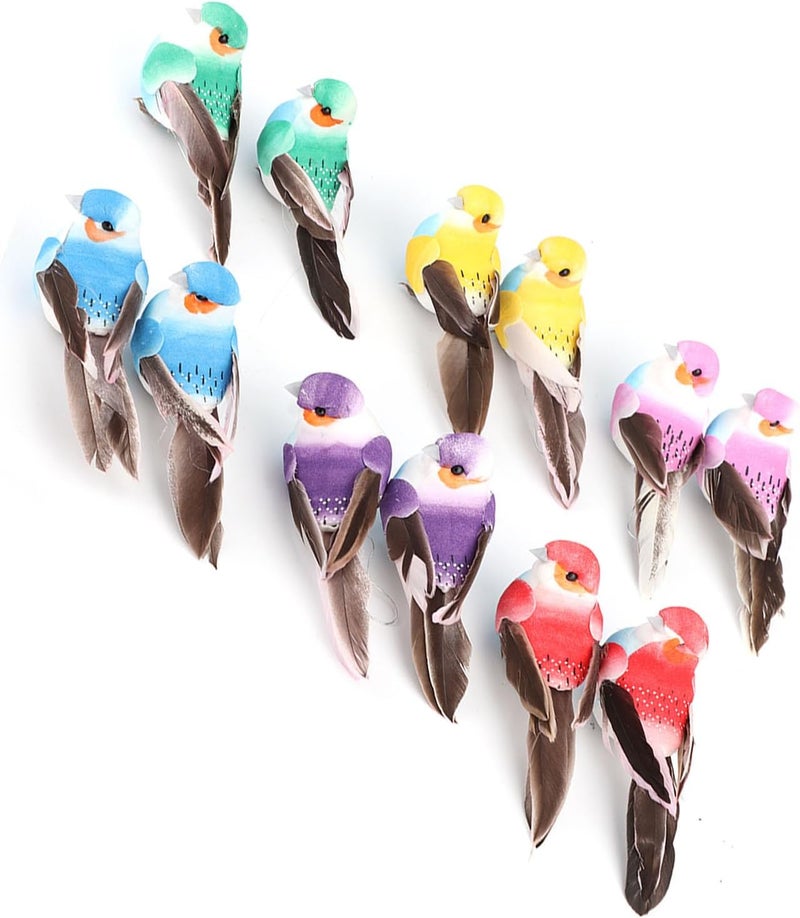 Colorful Artificial Bird Foam Craft Simulation Decoration for Garden Home Wedding Window Scene - Image 2