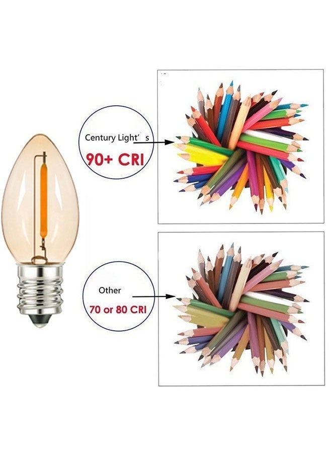 5-Piece E12 LED Bulb, Candle Bulbs 0.5W, Chandelier Bulbs Night Light Bulbs, Amber Glass Filament Bulb 2200K for Home - Image 4