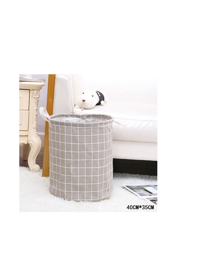 DEO KING Foldable Lattice Clothes Basket Grey 40*35cm - Image 2
