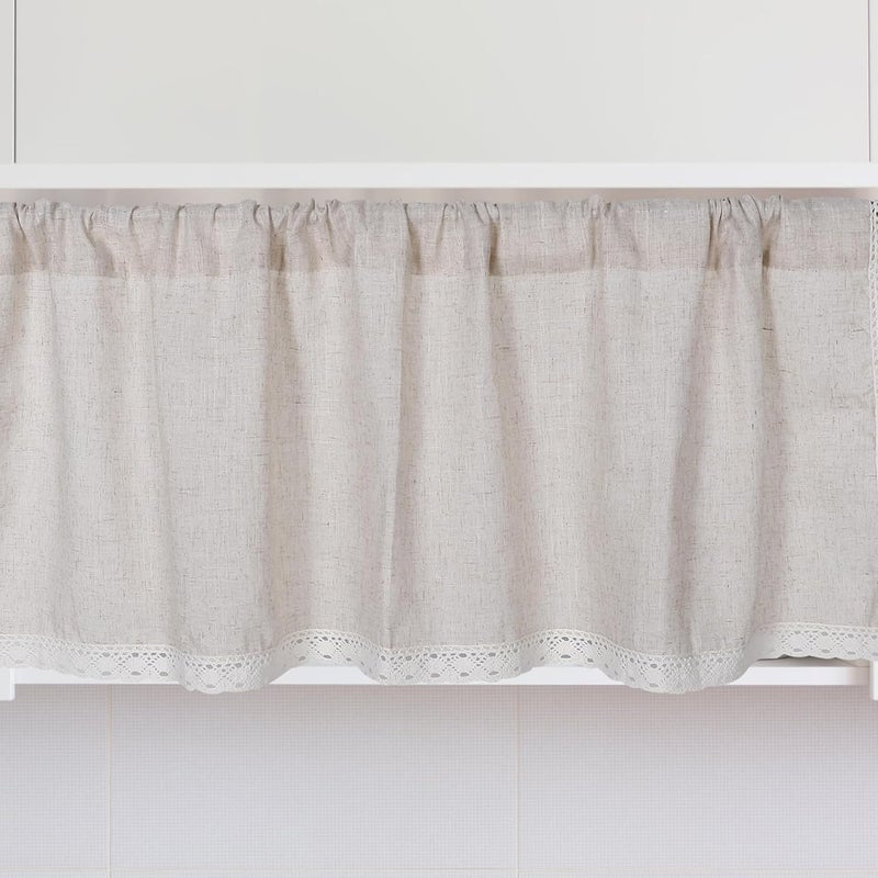 Foldable jojofuny Farmhouse Kitchen Window Curtain Valance 150x45cm Cotton Linen Blend Sheer Short Drapes Dust-Resistant Rod Pocket for Cafe Bathroom Home Decor Storage & transit friendly All territory compatible build Cost effective global grade quality Stable base Local trackable shipment All climate suitability All governorates deliver Daily life matching design User tested optimized build Indoor outdoor use Field test upgraded craftsmanship Sufficient order stock Slow wear optimized quality Light & sturdy Classic practical design UV resistant Fade proof All-round well-engineered practical build Multi-hub shipment dispatch Remote area delivery Full land route delivery Trendy flexible practical build All season compatible build Smooth joint - Image 4