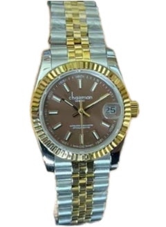 Chairman GENEVE Chairman Geneve Two-Tone Stainless Steel Watch, Brown Dial, Date Display 