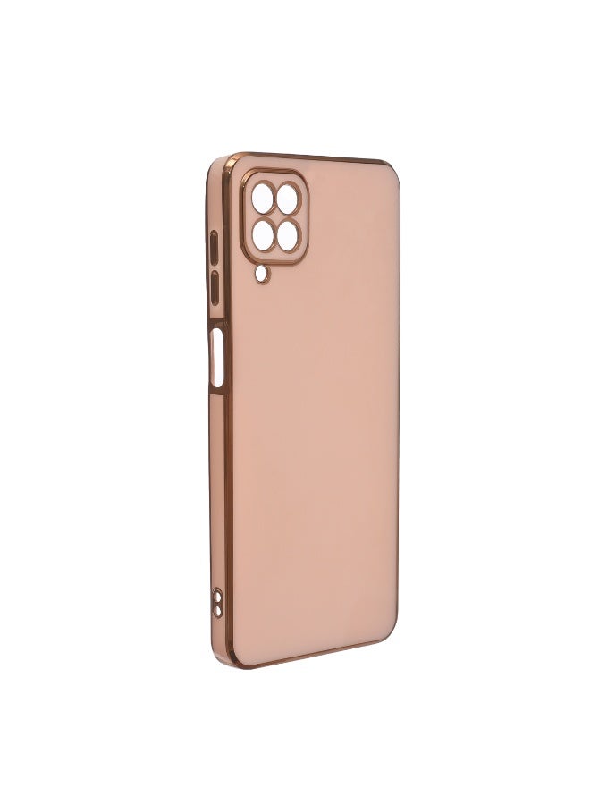 Silicone Case Anti-Shookprof With A Modern Streamlined Design And Gold Electroplated Edges Compatible with Samsung A12 Bink - Image 2