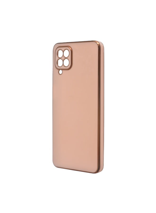 Silicone Case Anti-Shookprof With A Modern Streamlined Design And Gold Electroplated Edges Compatible with Samsung A12 Bink - Image 3