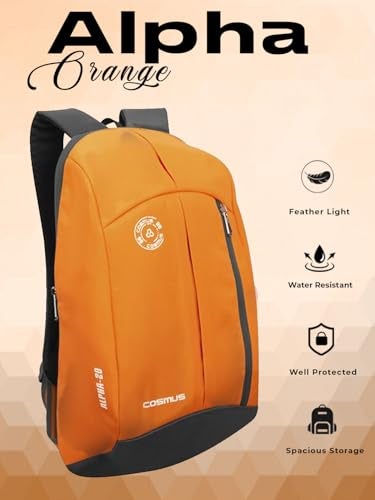 COSMUS Alpha 17-Litre Casual Daypack Backpack for Men & Women - ORANGE - Image 2