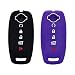 Autobase Silicone Key Fob Cover for 2023 2024 2025 Nissan Rogue Pathfinder Sentra Rubber Remote Key Fob Protector Case with 5 Buttons Black and Purple 2 Pcs - Image 2