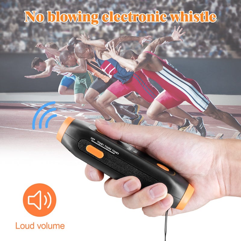 Electronic Whistle 3 Tone 3 Volume Level Blow Free Whistle with LED Light for Training Sports Orange - Image 2