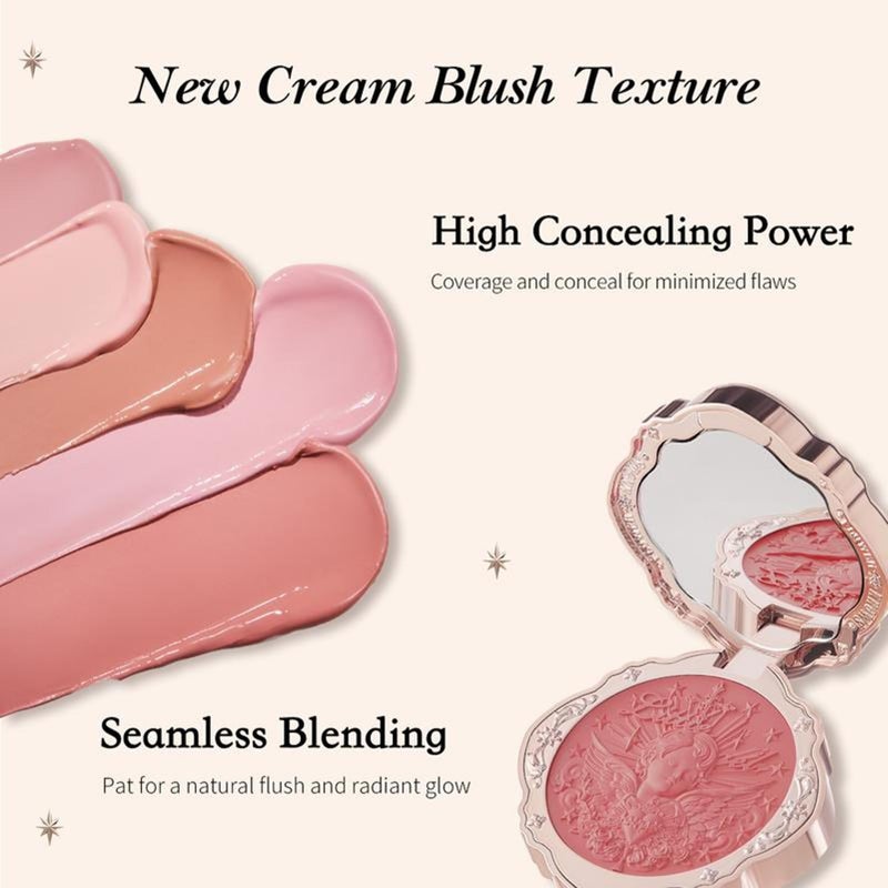 Flower Knows Little Angel Cream Blush,Warm Pink Hydrating Blush for Cheeks,Buildable & Blendable Dewy Face Makeup,Soft Long-Lasting Cute Make Up for Women & Girls,0.21 Oz(04 Rose Ashes) - Image 3