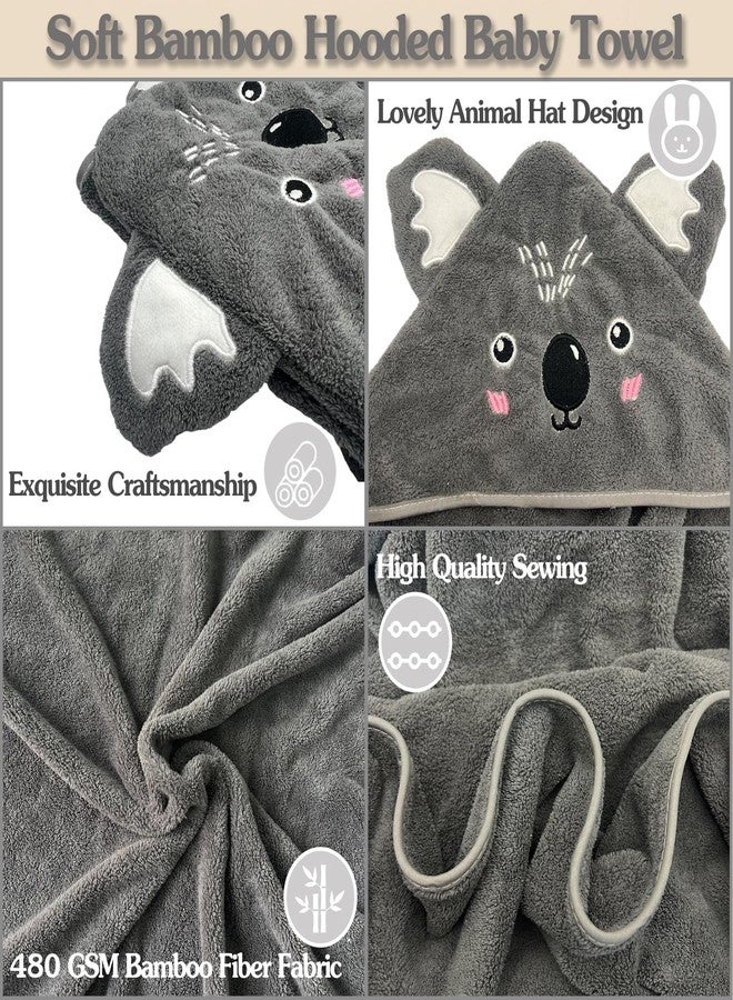 BEFACL 2 Pack Baby Towels with Hood and 5 Baby Washcloths, for Newborn Unisex, 31.5x31.5 in Ultra Absorbent Soft Hooded Bath Towel Set Gift for Boys Girls, Babies, Infant, Toddler, Newborn Essential - Image 5