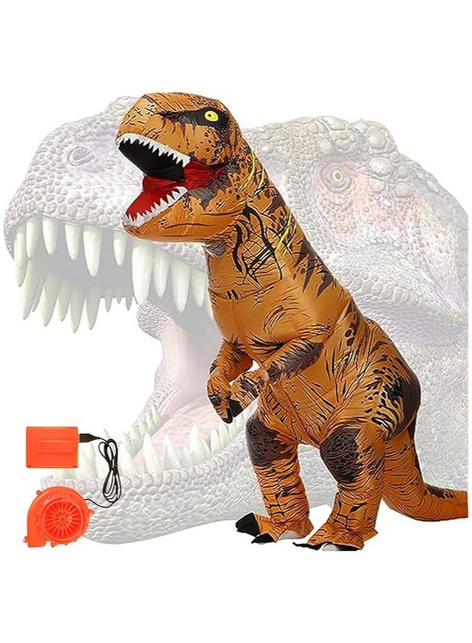 AUTOYSUR زي ديناصور قابل للنفخ للبالغين والأطفال، بدلة ديناصور فاخرة قابلة للنفخ، زي ديناصور تريكس كامل الجسم لحفلات الهالوين التنكرية - Image 1