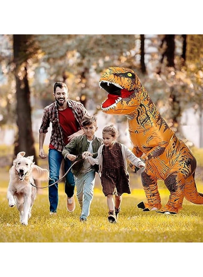 AUTOYSUR زي ديناصور قابل للنفخ للبالغين والأطفال، بدلة ديناصور فاخرة قابلة للنفخ، زي ديناصور تريكس كامل الجسم لحفلات الهالوين التنكرية - Image 3