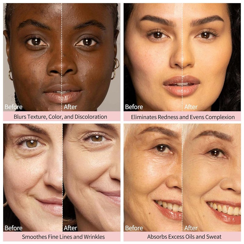 URQT Blurring Balm Matte Primer for Mature Women, Poreless Soft-Focus Effect, Oil Control Longwear Setting Powder Balm, Flawless Matte Finish, Evens Skin Tone, Smooths Wrinkles, Lightweight Foundation Base - Image 3