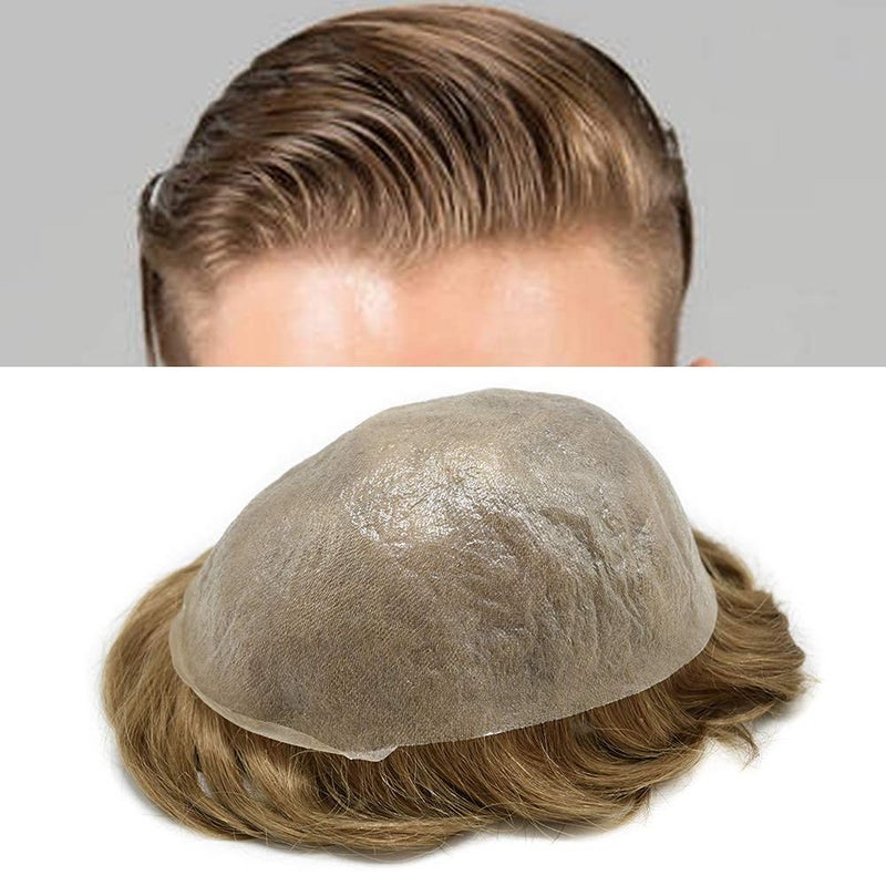 SINGA HAIR Super Thin Skin Mens Toupee 003mm Ultra Thin Skin Hair System For Men Human Hair Black Brown Blonde Gray Vlooped Hairpiece Wig 8x10 100 Light Density 17 Dark Ash Blonde