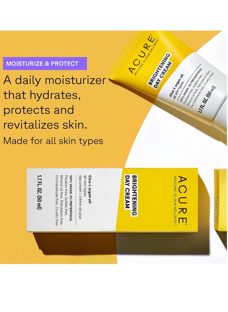 Acure Acure Brightening Day Cream 100% Vegan for a Brighter Appearance Cica & Argan Oil - Moisturizes, Fights Dullness & Improves the Appearance of All Skin Types 1.7 fl oz Acure  - Image 3