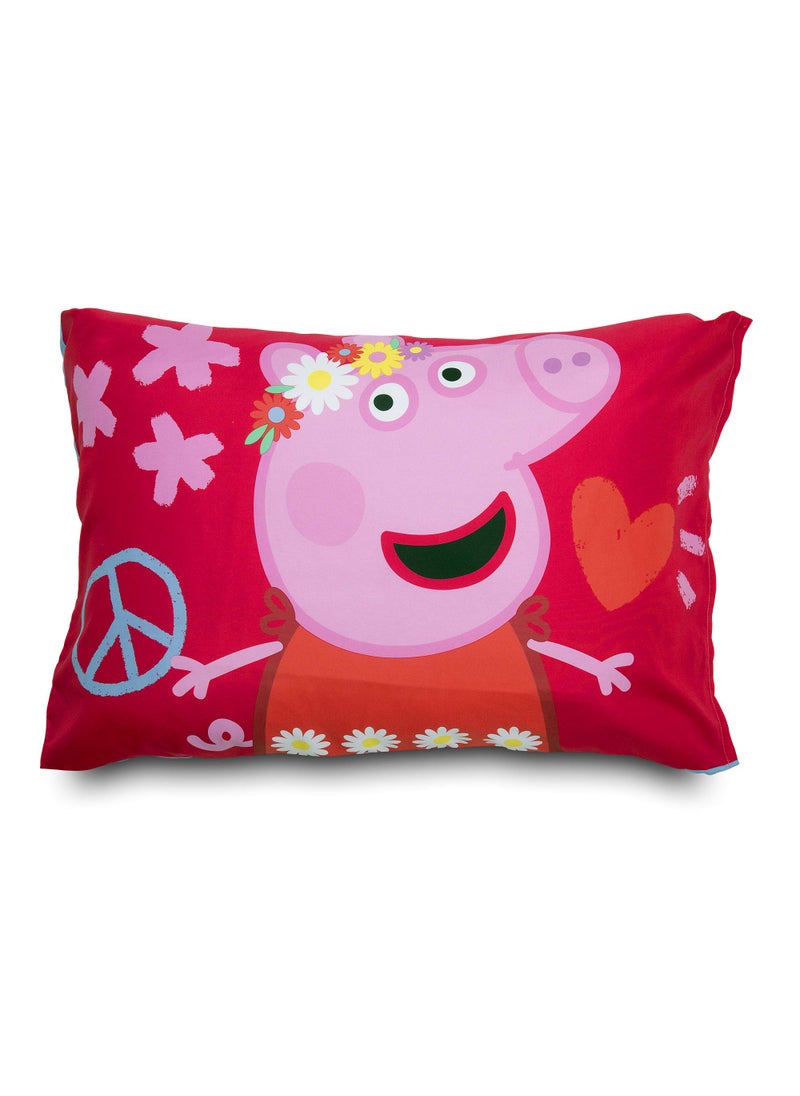 Peppa Pig Peppa Pig Be Nice & Kind 4 Piece Toddler Bedding Set - Includes Comforter, Sheet Set - Fitted and Top Sheet + Reversible Pillow Case for Girls Bed, Pink  - Image 5