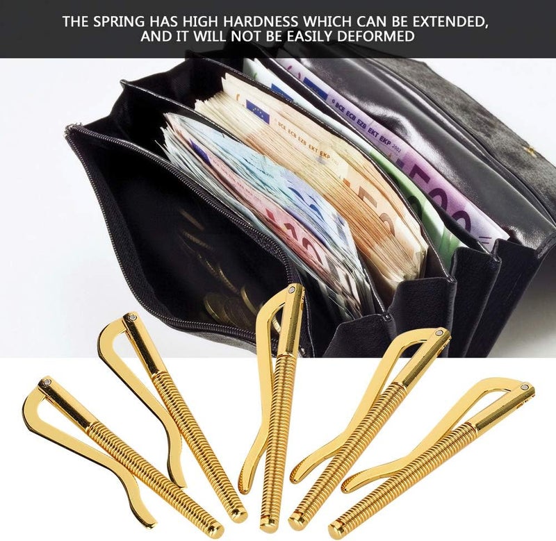 Money Clip, Cash Clip 75mm Spring Clip with High Hardness for Leather Wallet (Gold) - Image 3