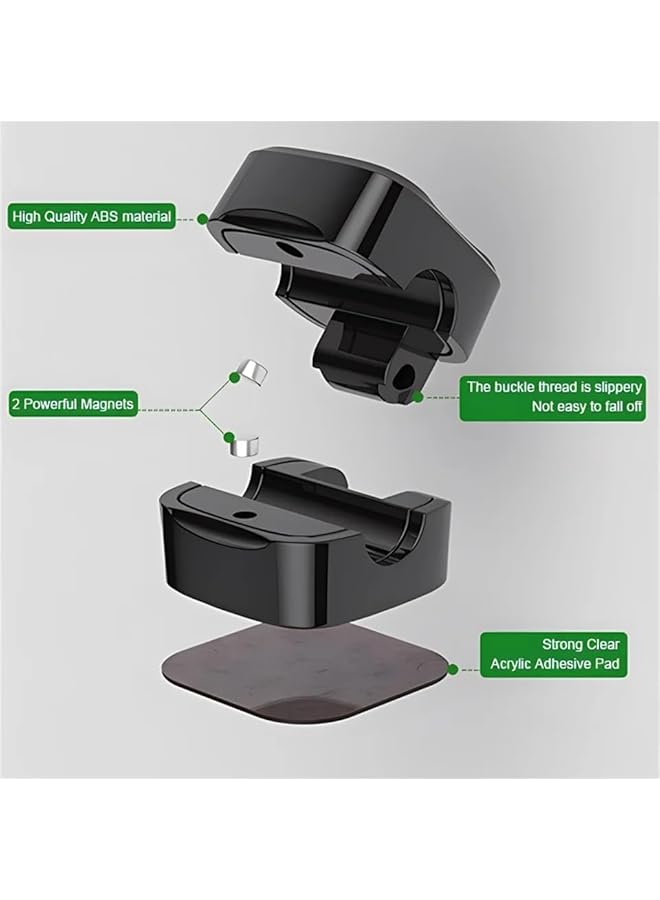 Green Tiger 6 Pack Magnetic Desk Cable Clips Management, Hide Phone Charging Cable Keeper, Strong Adhesive Wire Charger Holder for Nightstand, Kitchen Appliances, Office Supplies (Black) - Image 3