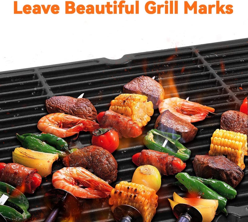 GGC قطعة بديلة لشبكة الشواء بقياس 18 1/4 بوصة من ، مناسبة لموديلات Charbroil، Coleman، Kenmore، Master Forge، Thermos، Uniflame، وغيرها؛ تأتي في عبوة تحتوي على 2 قطعة مصنوعة من الحديد الزهر مطلي بالبورسلين (أبعاد: 18 1/4 × 13 1/8 بوصة). - Image 4
