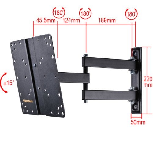 VideoSecu Articulating Tilt Swivel TV Wall Mount for Most 27-47" LCD LED TV Flat Panel Black ML510B B65 - Image 3