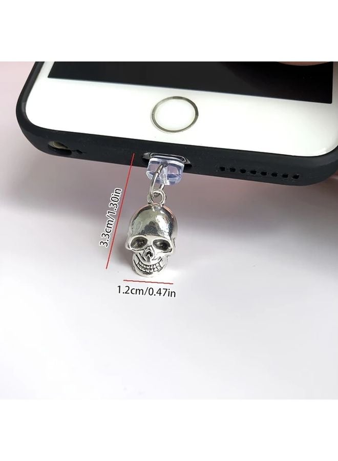 Alloy Skull Phone Dust Plug For Type C Charging Port Protection Halloween Gift - Image 3
