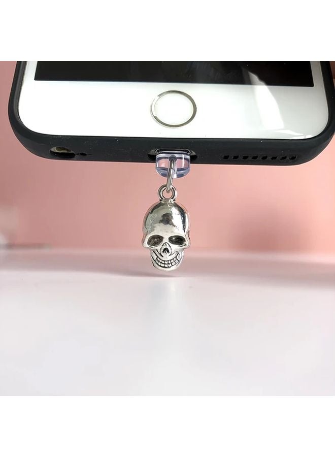 Alloy Skull Phone Dust Plug For Type C Charging Port Protection Halloween Gift - Image 2