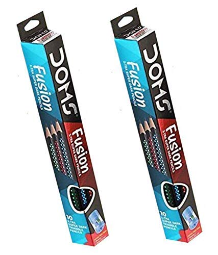 DOMS Fusion Xtra Super Dark Pencil School Stationary Rubber Tipped Graphite for Kids, Boys & Girls Pack of 30 - Image 1