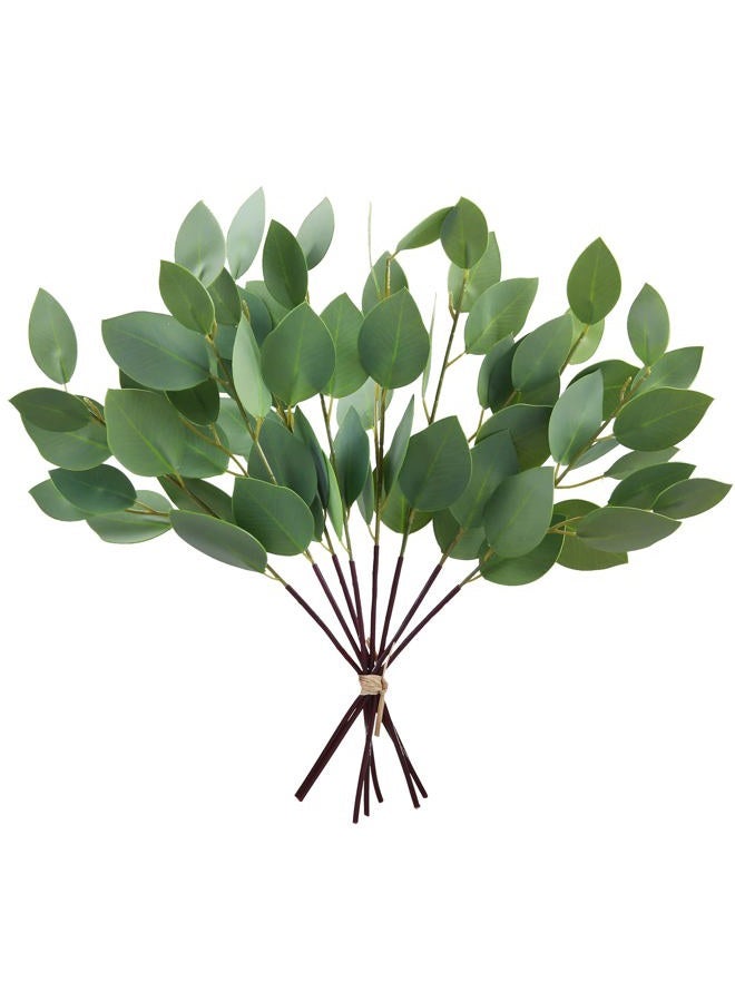 Greentime 8 Pack Artificial Eucalyptus Leaves Stems 13 Inches Faux Greenery Stems Branches for Vase Bridal Wedding Bouquet Table Centerpiece DIY Wreath Decor - Image 1
