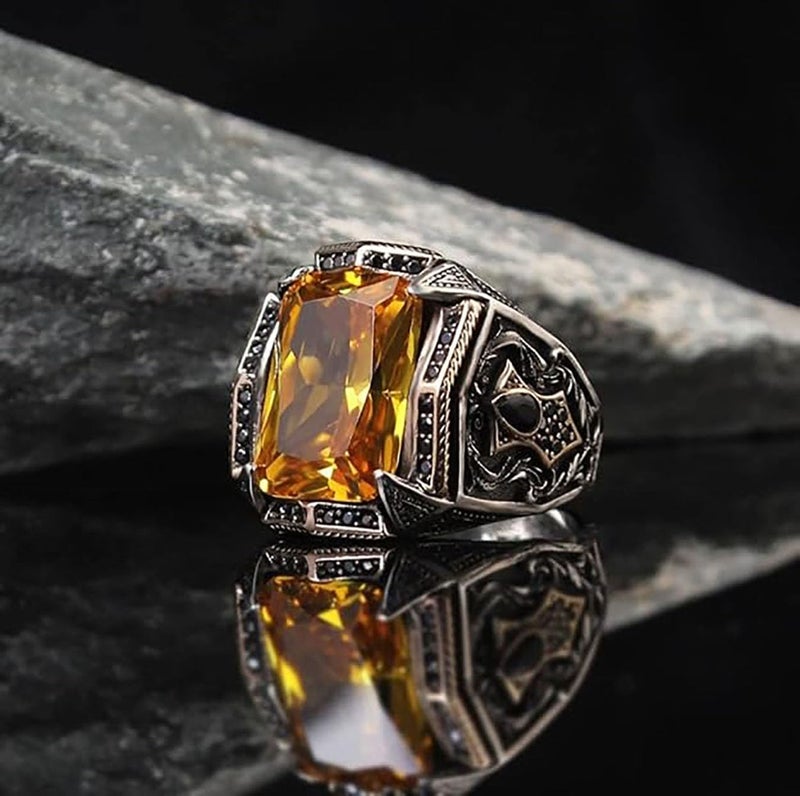 RUVEE Islamic & Turkish Design Stainless Steel Religious Metallic Plated Rings for Men & Boys - Image 2