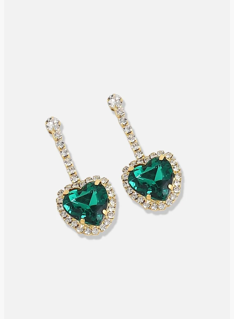 SOHI Gold Plated Designer Stone Casual Necklace and Earring Set For Women