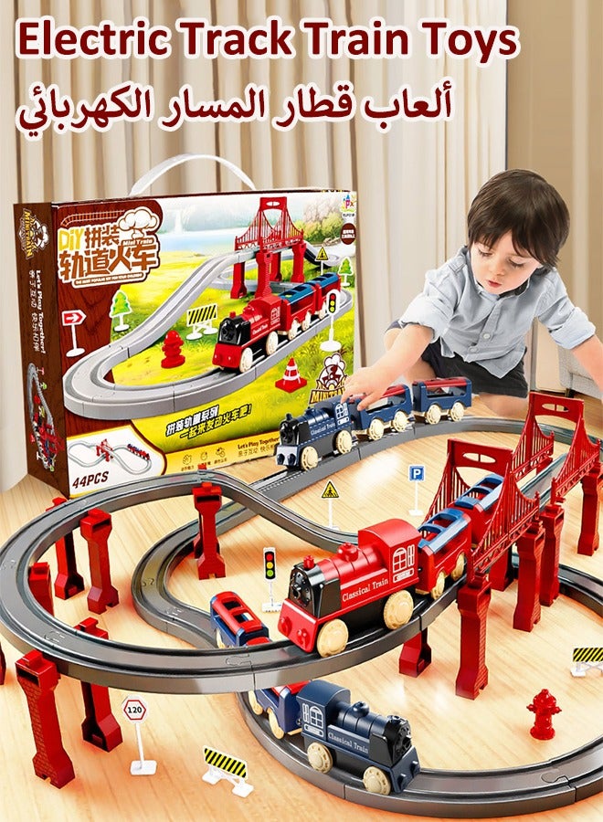 110cm electric rail train playset Electric high-speed rail train toys Assemble the rail train set Model train toys Train toys with tracks Birthday present Toys for boys - Image 1