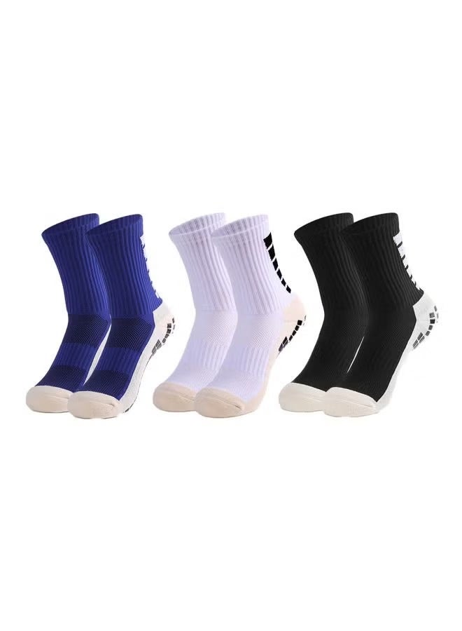 Generic 3Pair  Men's Soccer Socks Anti Slip Non Slip Grip Pads for Football Basketball Sports Grip Socks  - Image 1