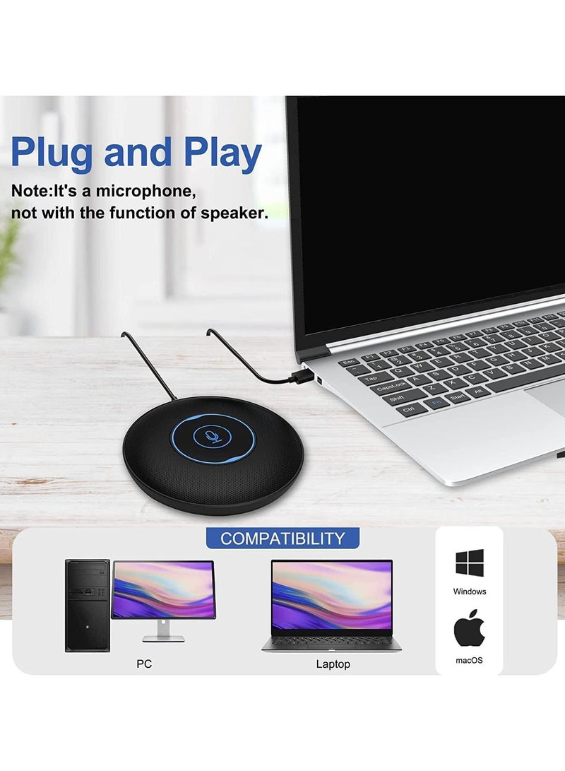erorex Conference USB Microphone, 360 degrees Omnidirectional Laptop PC Computer External Conference Mic with Mute Button, Compatible with MacOS Windows for Zoom Meeting, Online Learning, Skype VD60 - Image 4