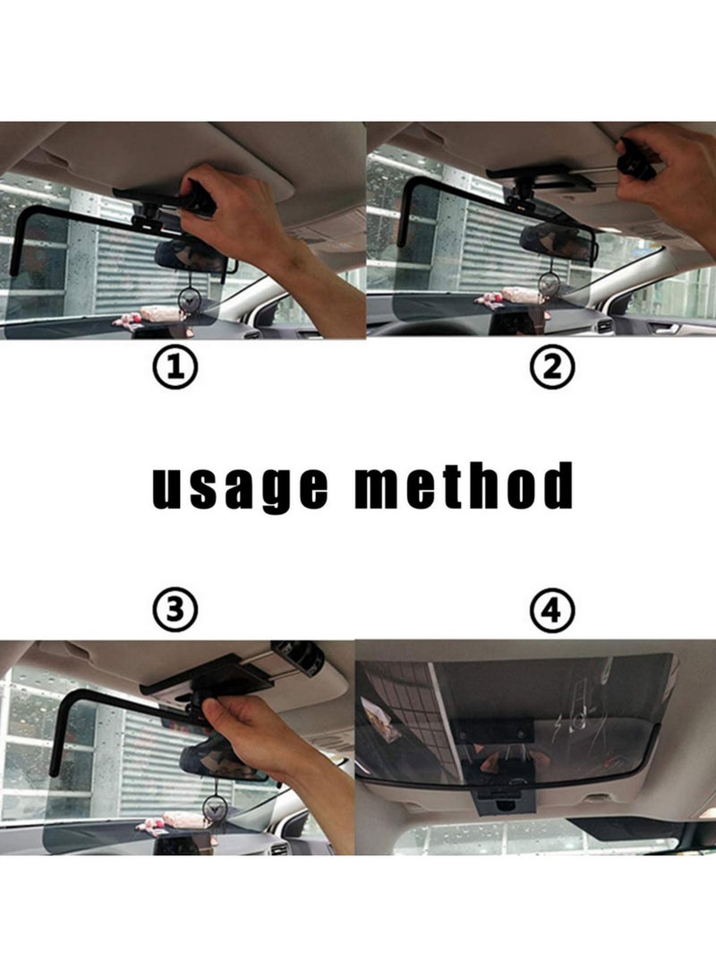 حاجب شمسي عالمي للسيارة قابل للتدوير 360 درجة، قابل للتعديل ومضاد للوهج، يمتد لحماية العينين من الشمس، سهل التركيب ويناسب معظم السيارات والدفع الرباعي والشاحنات - Image 3