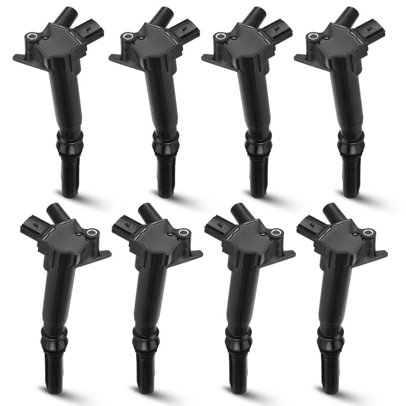 Hurotoms Set of 8 Ignition Coil Pack Compatible with Ford F150 F250 F350 E350 Super Duty Lobo V8 62L Replace for UF639 UF631 C1800 C1801 Black