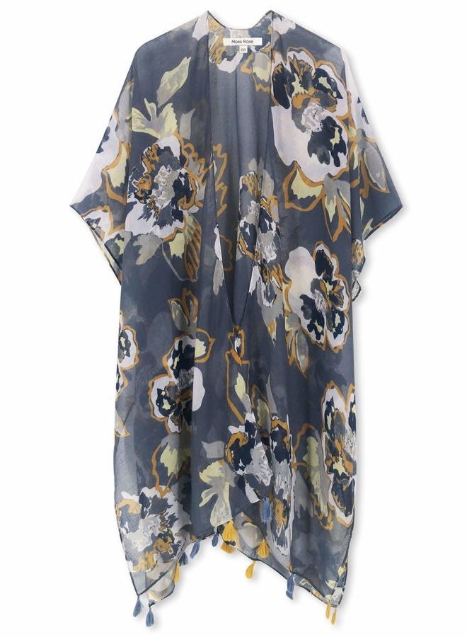 Moss Rose Women's Beach Cover up Swimsuit Kimono with Bohemian Floral Print, Loose Casual Resort Wear - Image 2