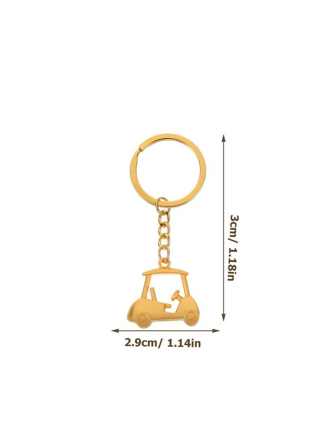 KESYOO - 2Pcs Golf Keychain Metal Golf Cart Key Chain Golf Cart Pendant Key Ring Bag Charms Hanging For Golfer Golf Lover Present Golden Silver - Image 1