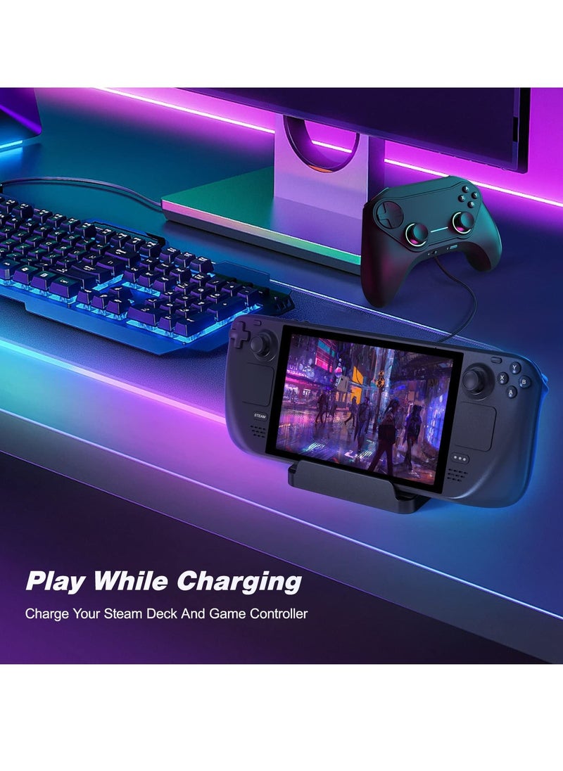 SYOSI - Compatible with Stand Base for Steam Deck,  Steam Deck Accessories, Charging Dock for Steam Deck,  Dual USB and Full Speed Charging USB C Port for Steam Deck, Anti-Slip Holder Stand for Steam Deck - Image 1