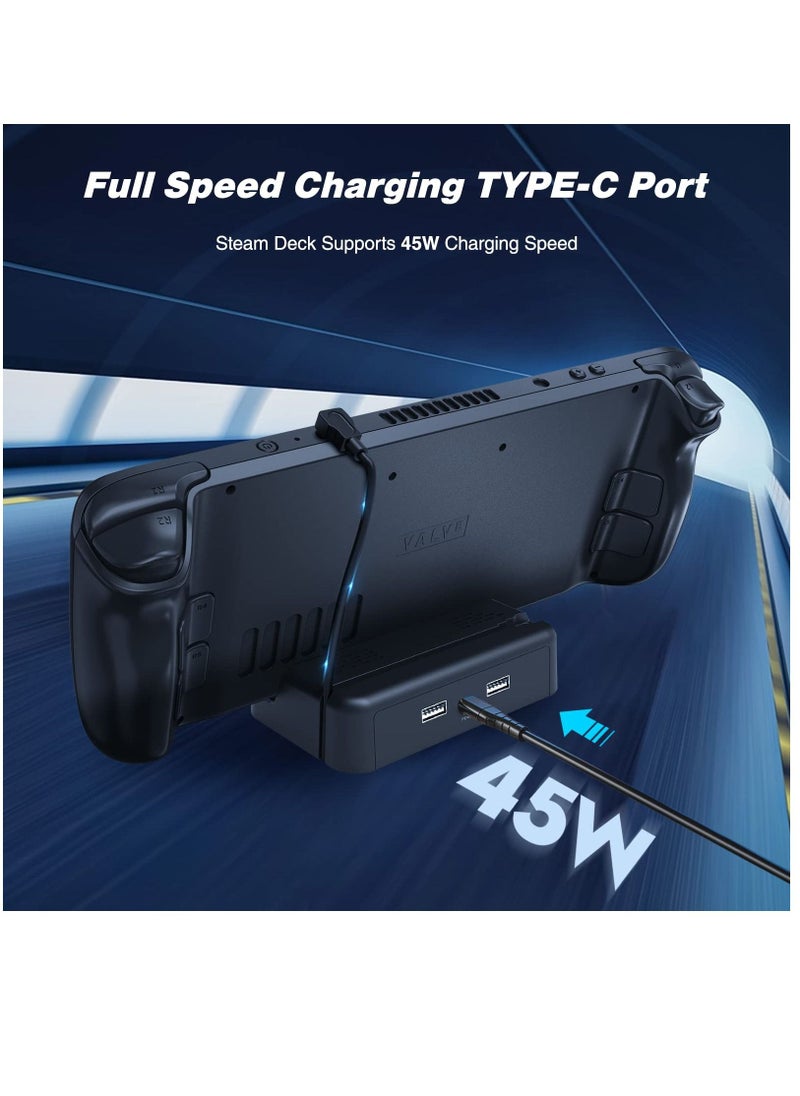 SYOSI - Compatible with Stand Base for Steam Deck,  Steam Deck Accessories, Charging Dock for Steam Deck,  Dual USB and Full Speed Charging USB C Port for Steam Deck, Anti-Slip Holder Stand for Steam Deck - Image 1