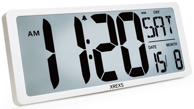 EXTRA LARGE DIGITAL WALL CLOCK WITH BACKLIGHT 18 INCH WALL DIGITAL CLOCK WITH DAYCALENDARTEMPERATURE COUNT UP DOWN TIMER CLOCKS FOR LIVING ROOM OFFICE BATTERIES INCLUDED