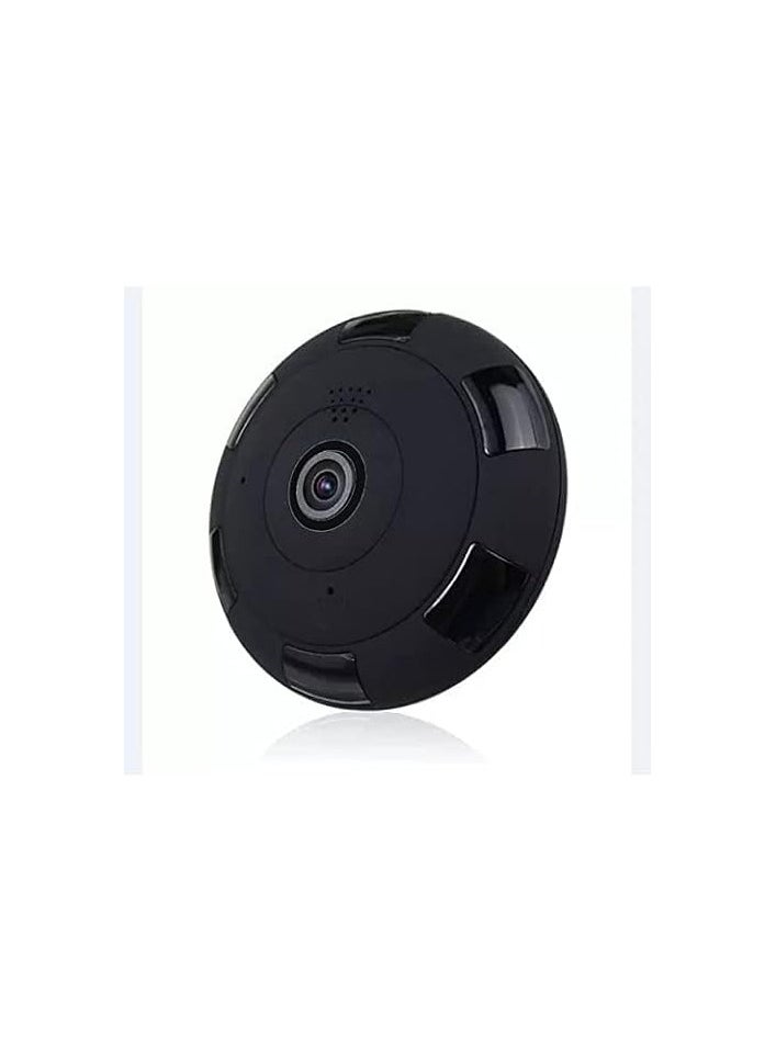 ماركة غير محددة - كاميرا مراقبة بزاوية رؤية بانورامية 360 درجة، واي فاي، بطاقة MicroSD، بدون DVR، ميكروفون وسماعة، رؤية ليلية - أسود - Image 1