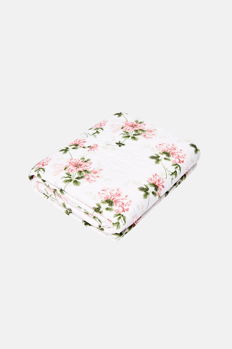 Catherine Malandrino Queen 3 Pieces Floral Pattern Bedspread With Pillow Case Set, Multicolor  - Image 3
