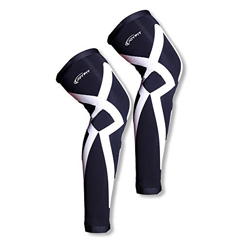 JoyFit - Calf Compression Sleeve- Leg Compression Socks, for Pain Relief, Muscle Swelling, Basketball, Football, Badminton, Running, Gym Exercise, Cycling (Pair) (Medium) - Image 1