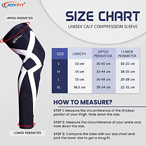 JoyFit - Calf Compression Sleeve- Leg Compression Socks, for Pain Relief, Muscle Swelling, Basketball, Football, Badminton, Running, Gym Exercise, Cycling (Pair) (Medium) - Image 3