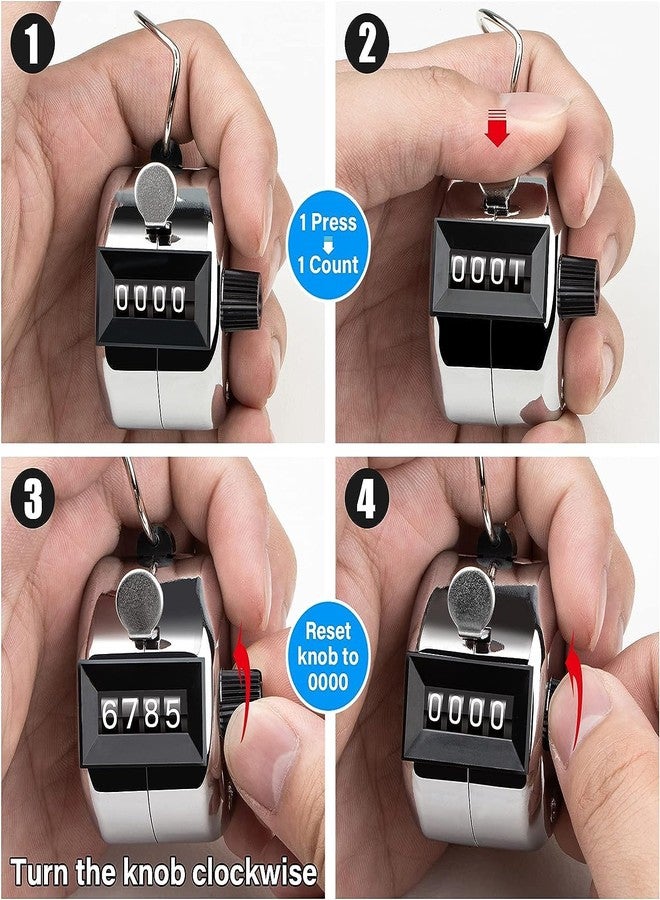 Worison Metal Handheld Tally Counter 4-Digit, 2pc Set - Image 4