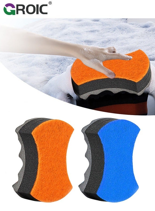 GROIC 2-PCs Car Wash Sponges, Three-Layer Big Wave Sponge, Cleaning Supplies High Foam Washing Sponge Pad for Scrubber Non-Scratch 20.5*14.5*7 CM - Image 1